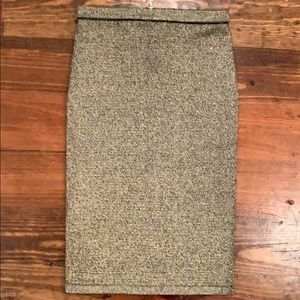 Gold metallic pencil skirt